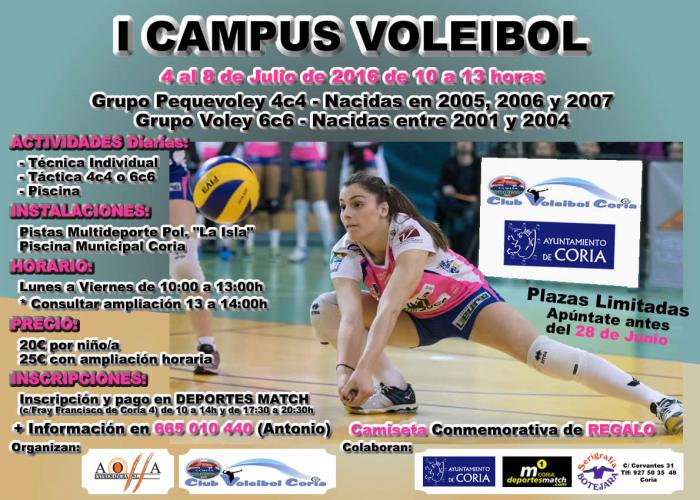 Coria acogerá del 4 al 8 de julio el I Campus de Voleibol para fomentar la práctica de este deporte
