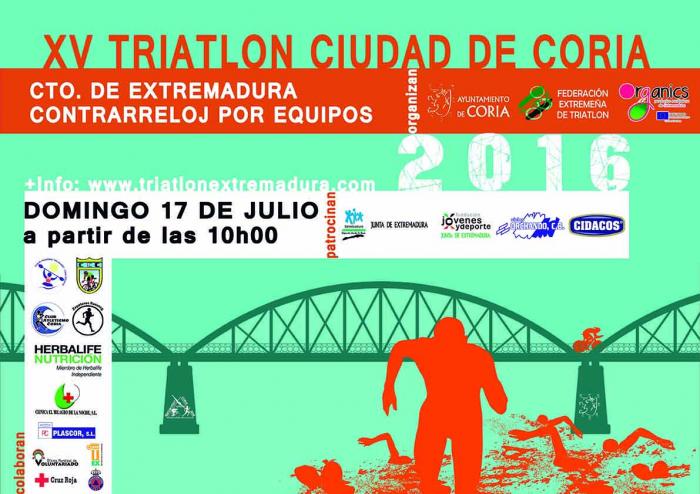 Coria se prepara para acoger el día 17 de julio el Campeonato de Extremadura de Triatlón