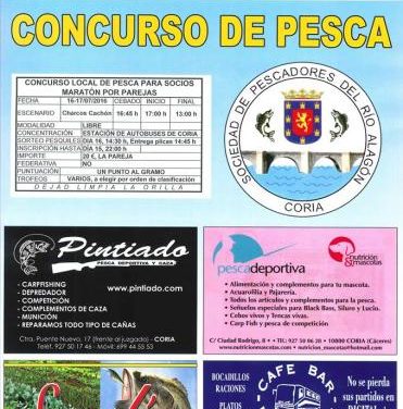La Sociedad de Pescadores de Coria celebrará este fin de semana un concurso de pesca en los Charcos Cachón