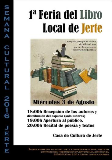 La localidad de Jerte celebra este miércoles la I Feria del Libro Local con autores del Valle del Jerte