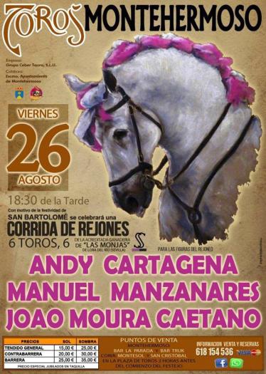 Andy Cartagena, Manuel Manzanares y João Maura se darán cita este viernes en Montehermoso