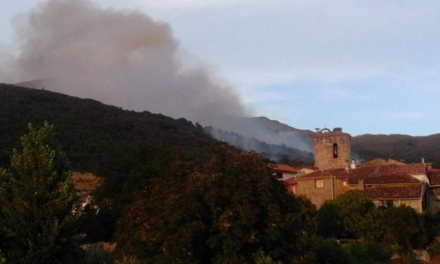 El incendio de San Martín de Trevejo continúa activo pero evoluciona de manera positiva