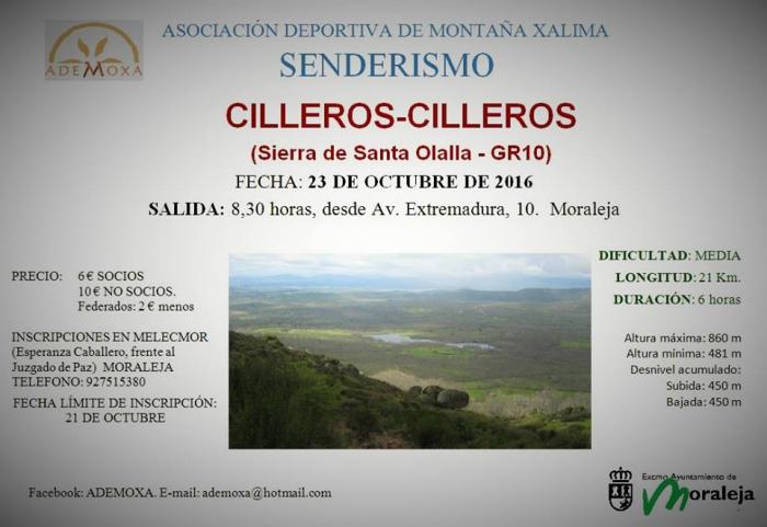 La Sierra de Santa Olalla de Cilleros será el destino de la ruta senderista de Ademoxa el día 23