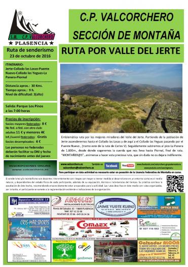 El Club de Montaña Valcorchero de Plasencia organiza un ruta senderista por el Valle del Jerte el día 23