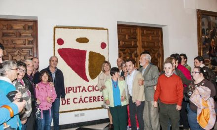 Los usuarios de Placeat crean un tapiz con el símbolo de la Diputación para reivindicar una institución inclusiva