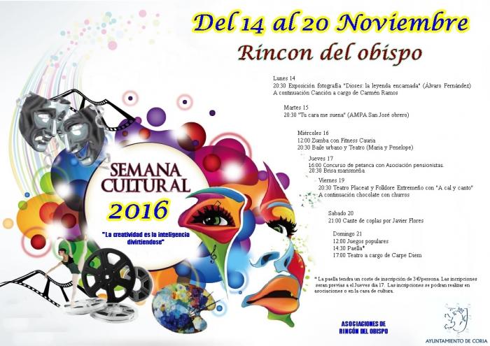 La pedanía de Rincón del Obispo celebrará la Semana Cultural con música, deporte, fotografía y teatro