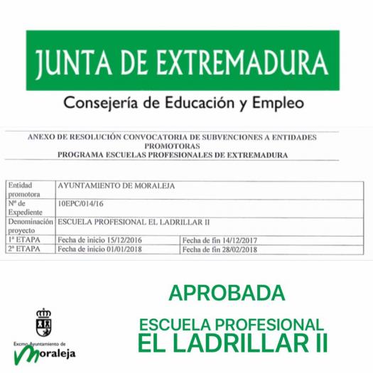 La Junta aprueba la escuela profesional «El Ladrillar» II en la especialidad de semillas y plantas en Moraleja