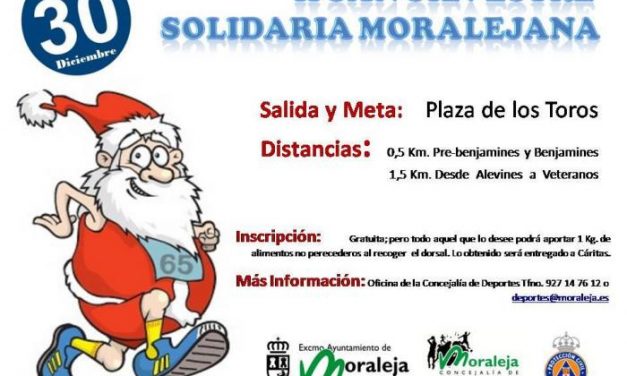 La San Silvestre de Moraleja recaudará el día 30 alimentos no perecederos para Cáritas Local