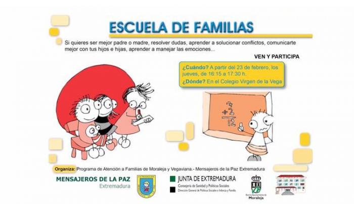 El Cervantes y el Virgen de la Vega de Moraleja acogerán hasta marzo el programa Escuela de Familias