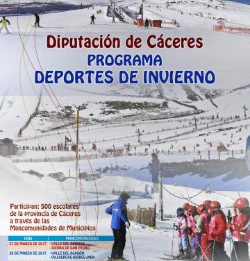 Niños de los municipios de la Mancomunidad del Valle del Alagón recibirán clases de esquí en La Covatilla