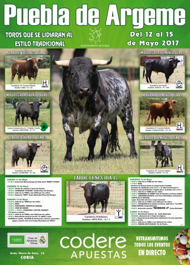 Puebla de Argeme celebrará este fin de semana las fiestas patronales con la lidia de siete toros y varias vacas