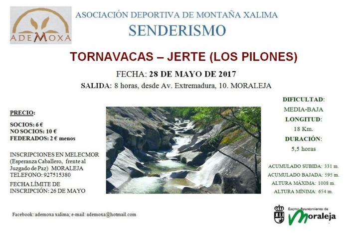 El paraje natural de Los Pilones será el destino de la ruta que celebrará ADEMOXA este domingo