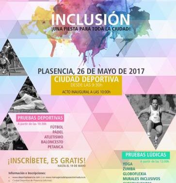 Mensajeros de la Paz celebrará en Plasencia una jornada lúdico-deportiva por la inclusión el próximo día 26