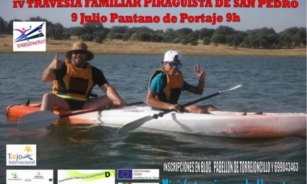 Las aguas del pantano de Portaje acogerán el 9 de julio la IV Travesía Familiar en Piragua