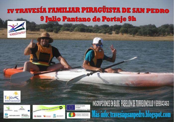 Las aguas del pantano de Portaje acogerán el 9 de julio la IV Travesía Familiar en Piragua