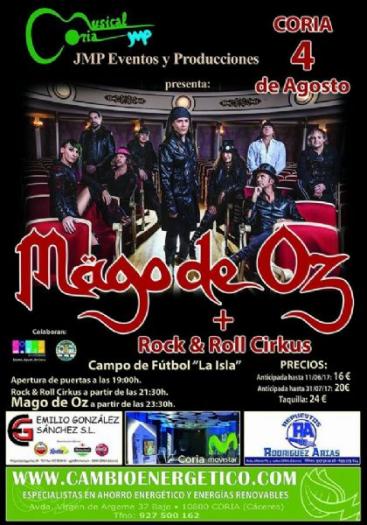 El mítico grupo «Mago de Oz» actuará el 4 de agosto en Coria con motivo de su gira por el país