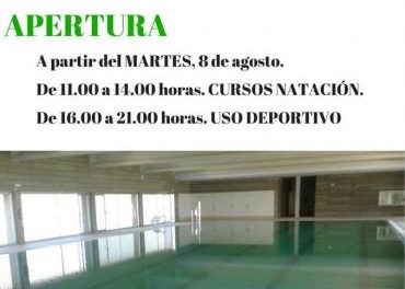 La piscina cubierta de Moraleja permanecerá abierta al público a partir de este martes