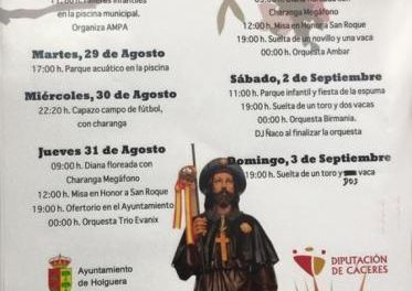 Holguera celebrará sus fiestas en honor a San Roque desde el próximo lunes  y hasta el 3 de septiembre