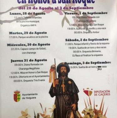 Holguera celebrará sus fiestas en honor a San Roque desde el próximo lunes  y hasta el 3 de septiembre