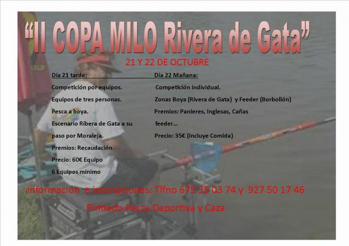 Las aguas de la Rivera de Gata y El Borbollón acogerán en octubre la II Copa Milo de Pesca