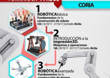 Desempleados de Coria podrán formarse en robótica y nuevas tecnologías con cursos gratuitos