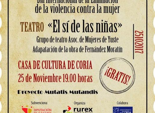 Coria conmemorará el Día Mundial Contra la Violencia de Género con una obra teatral en la Casa de Cultura