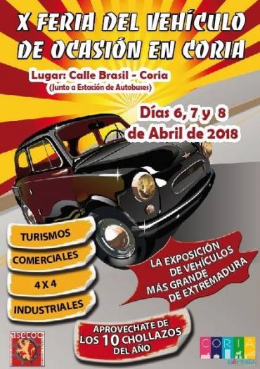 Coria celebrará este fin de semana la X Feria del Vehículo de Ocasión con más de 150 coches