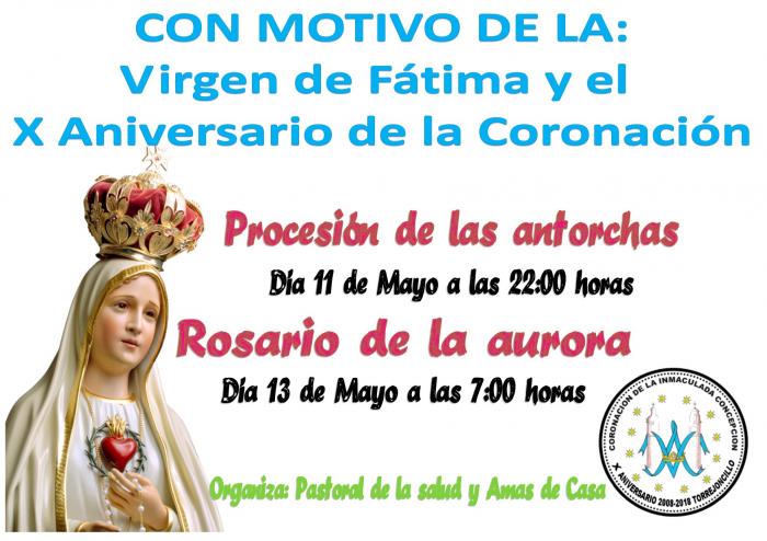 Torrejoncillo celebrará la procesión de las antorchas por el X Aniversario de la Coronación de la Inmaculada