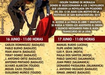 Moraleja celebrará este fin de semana un bolsín taurino para elegir a los novilleros de San Buenaventura
