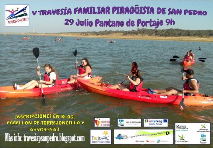 El pantano de Portaje acogerá el día 29 la V Travesía Familiar Piragüista de San Pedro