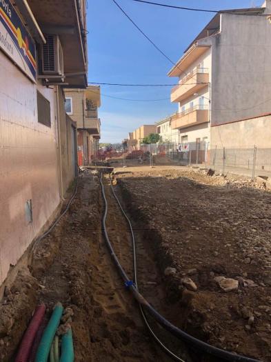 Continúan las obras para la construcción de una plataforma única en la calle Cilleros de Moraleja