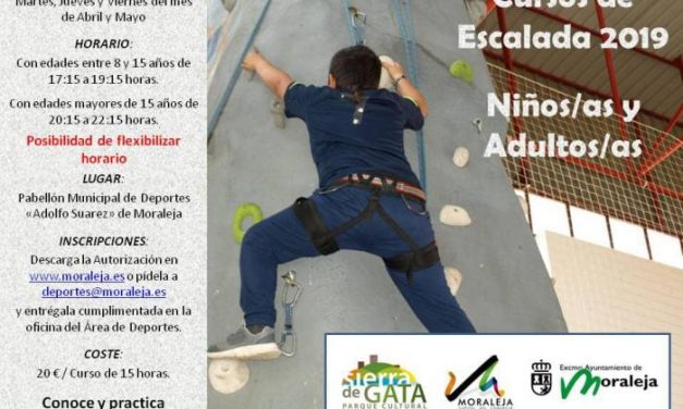 El Ayuntamiento de Moraleja abre el plazo de inscripción para el curso de escalada que tendrá lugar en abril y mayo