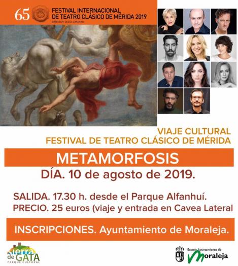 Moraleja organiza un viaje al Festival de Teatro Clásico de Mérida para ver la obra «Metamorfosis»