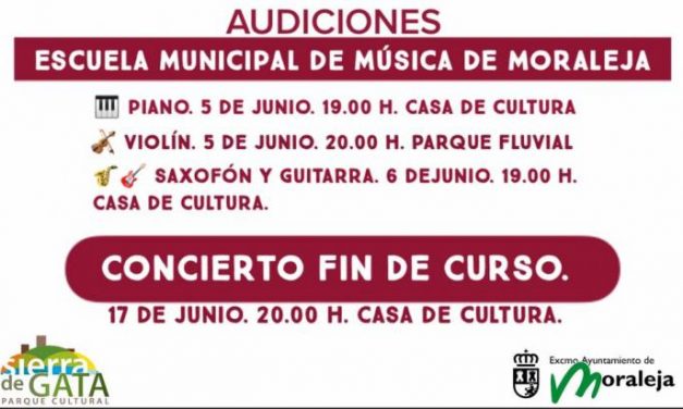 Los alumnos de la escuela de música de Moraleja preparan sus audiciones que tendrán lugar a lo largo de la semana