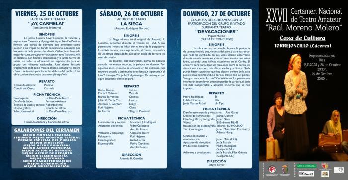 Un certamen de teatro amateur congregará en Torrejoncillo a compañías de Asturias, Madrid, Toledo y Badajoz