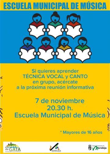 La escuela de música de Moraleja anima a los vecinos a participar en los  grupos de canto