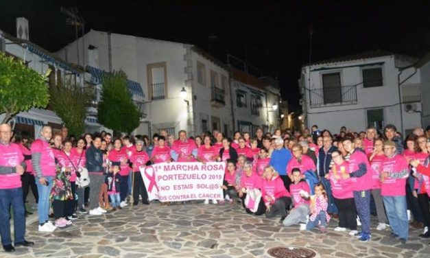 Portezuelo consigue recaudar más de 1.000 euros en la primera Marcha Rosa contra el cáncer