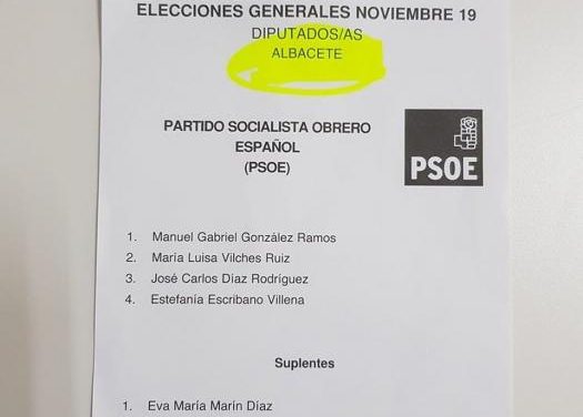 Papeletas del PSOE de la circunscripción de Albacete llegan por error a puntos de la provincia de Cáceres