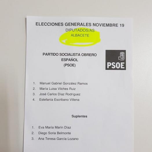 Papeletas del PSOE de la circunscripción de Albacete llegan por error a puntos de la provincia de Cáceres
