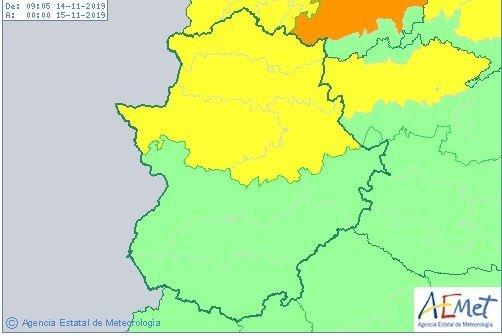 El Centro 112 Extremadura activa la alerta amarilla por vientos en la provincia de Cáceres