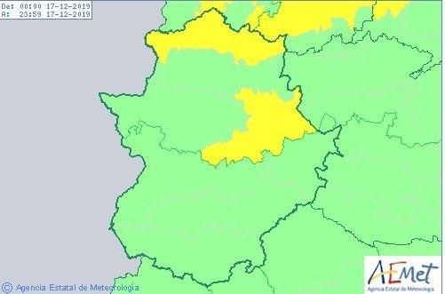 La Agencia Estatal de Meteorología activa el aviso amarillo por fuertes vientos en el norte de Cáceres