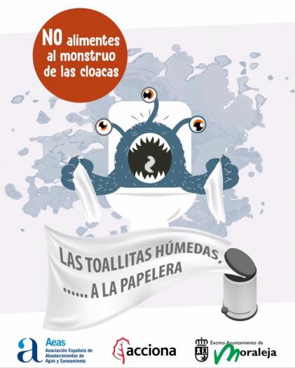 El Ayuntamiento de Moraleja inicia una campaña para no arrojar toallitas húmedas por el inodoro