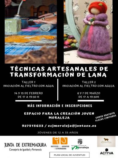 El Espacio Joven de Moraleja impartirá un taller de técnicas artesanales con lana durante febrero y marzo