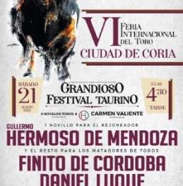 Hermoso de Mendoza, Emilio de Justo y Finito de Córdoba participarán en la VI Feria del Toro de Coria