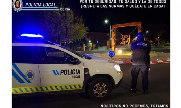 La Policía Local de Coria realiza controles exhaustivos para que se cumpla el Estado de Alarma