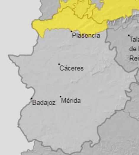 El norte de Cáceres sigue en alerta amarilla por fuertes tormentas y lluvias hasta esta noche de jueves