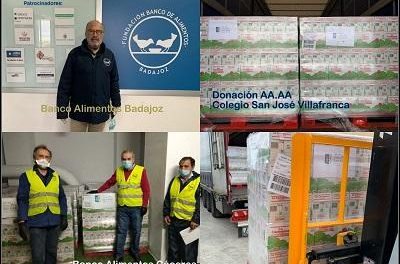 Antiguos alumnos de un colegio de Villafranca donan más de 50 toneladas de alimentos