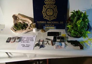 Detenidas seis personas en Cáceres y Madrid en una operación contre el tráfico de drogas