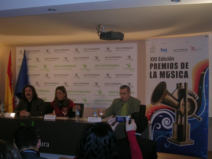 Badajoz acogerá el 12 de marzo la XIII edición de los Premios de la Música con eventos por tres ciudades