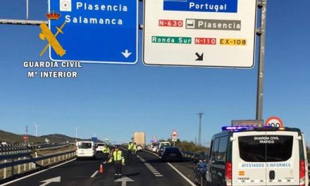 Interceptado un vehículo cuando circulaba a 197 kilómetros por hora entre Trujillo y Cáceres